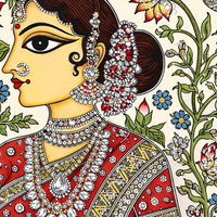 Ethnic Indian Art Crystal Glass Painting for Living Room Decor