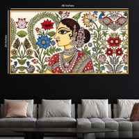 Ethnic Indian Art Crystal Glass Painting for Living Room Decor