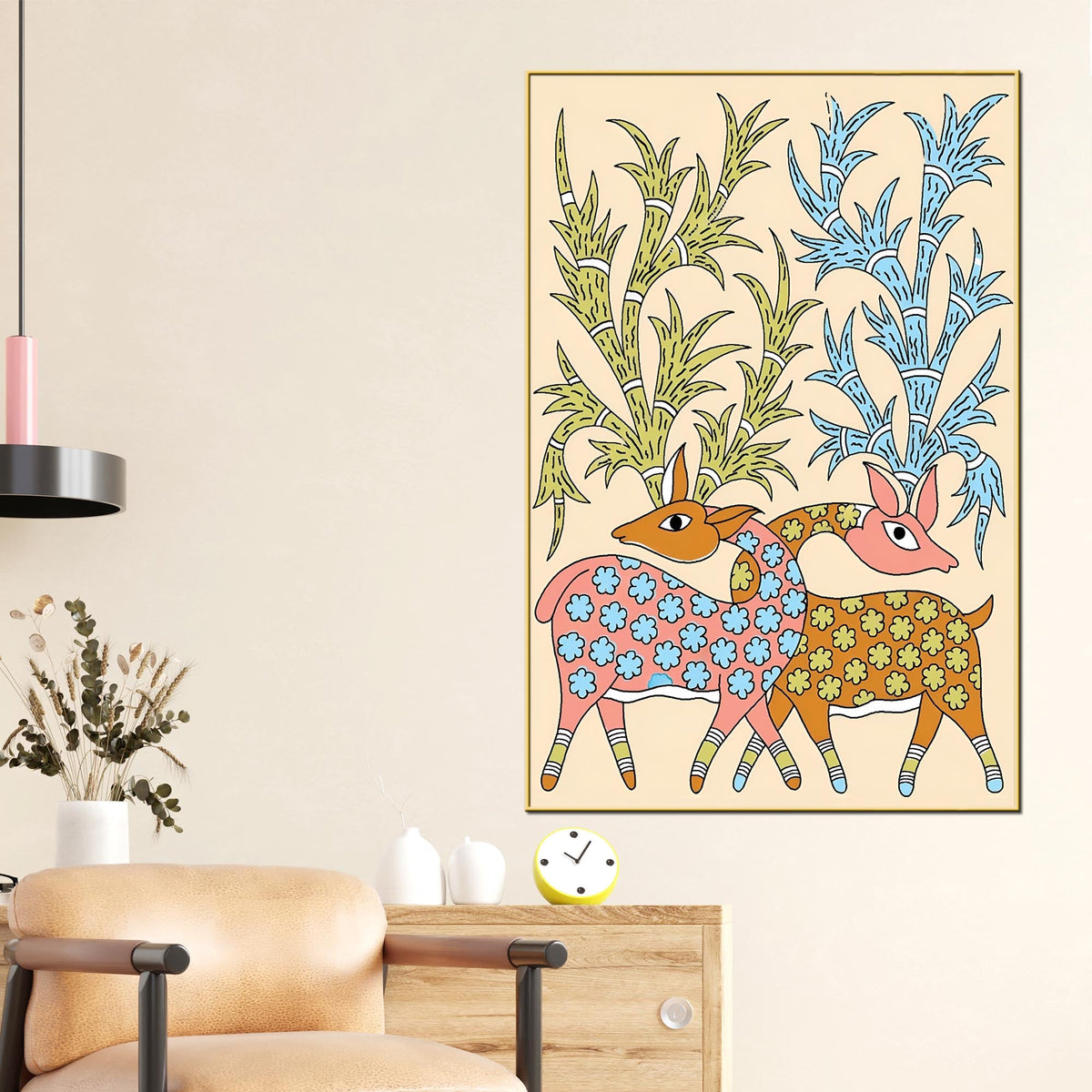 Ethnic Indian Canvas Painting | Nature Inspired Wall Art