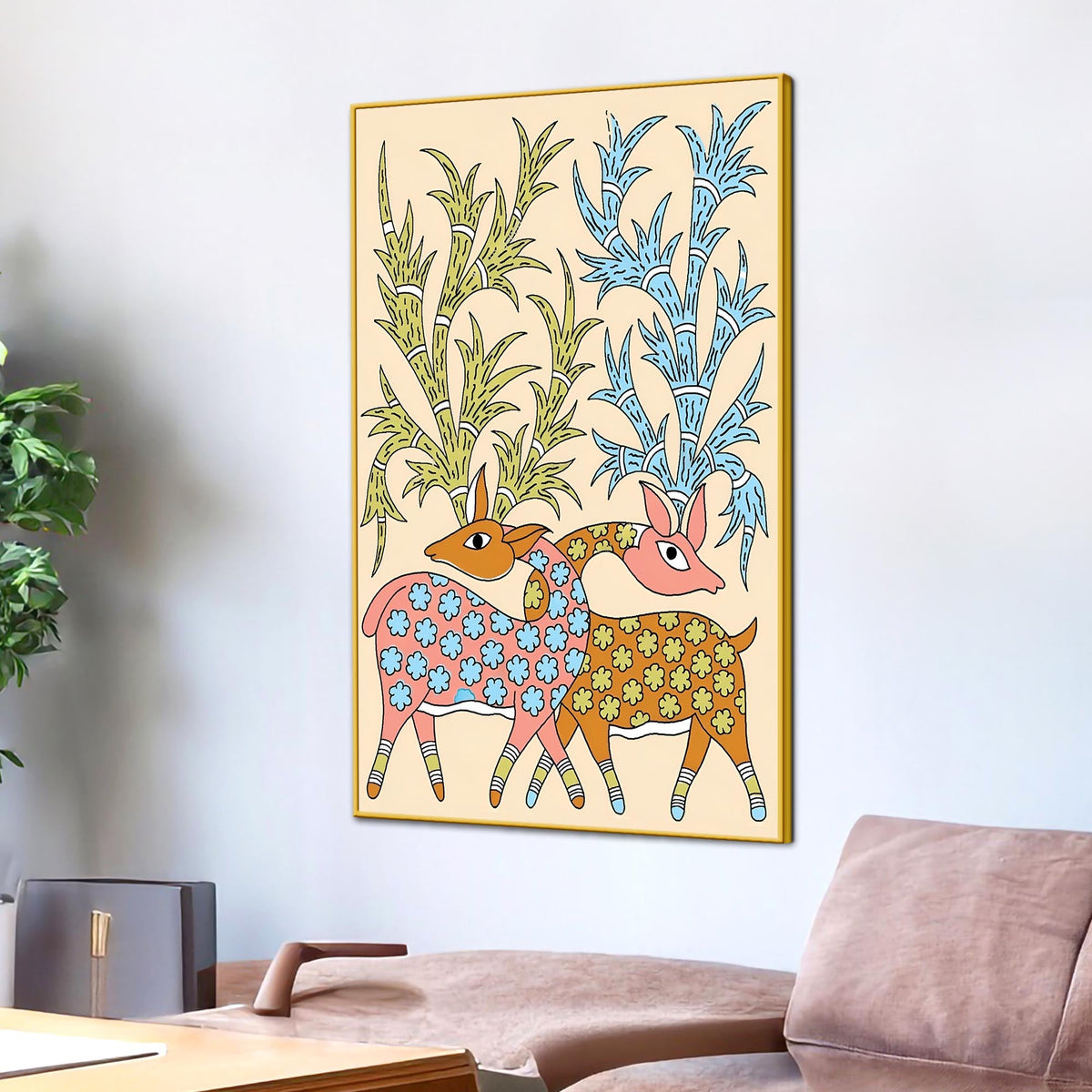 Ethnic Indian Canvas Painting | Nature Inspired Wall Art