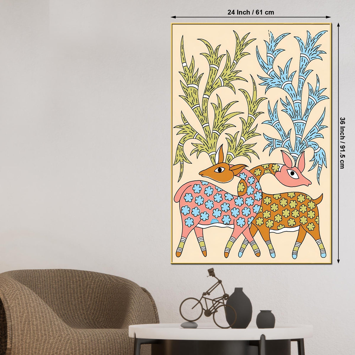 Ethnic Indian Canvas Painting | Nature Inspired Wall Art