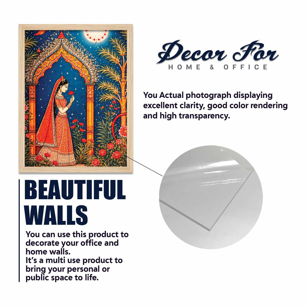 Ethnic Indian Garden Wall Frame Set of Four