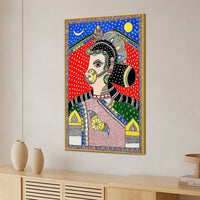 Ethnic Indian Lady Madhubani Canvas Painting