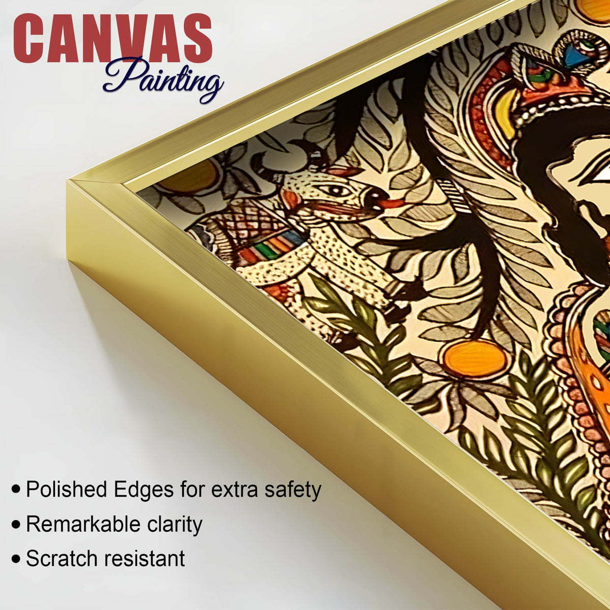 Ethnic Indian Madhubani Canvas Wall Painting for Cultural Home Art