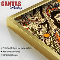Ethnic Indian Madhubani Canvas Wall Painting for Cultural Home Art