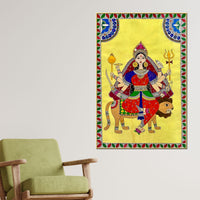 Ethnic Madhubani Goddess Durga Canvas Painting