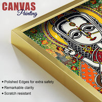 Ethnic Madhubani Lakshmi Saraswati Ganesh Canvas Wall Painting