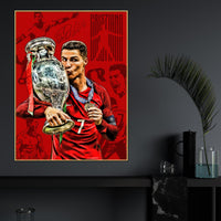 Euro Cup 2016 CR7 Cotton Canvas Wall Painting