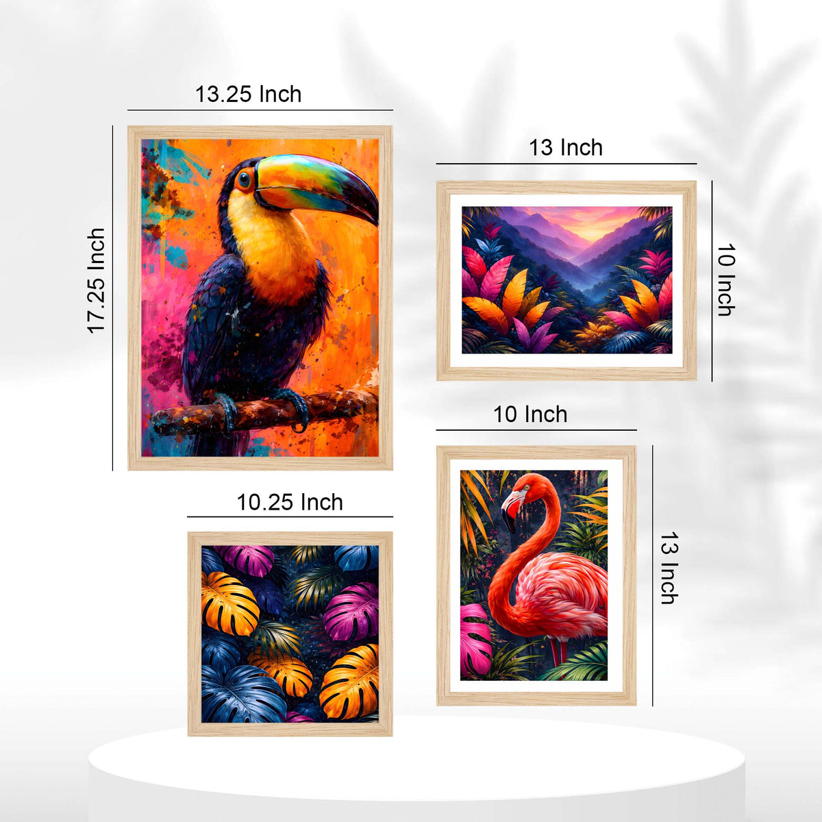 Exotic Bird Wall Frame Set of Four