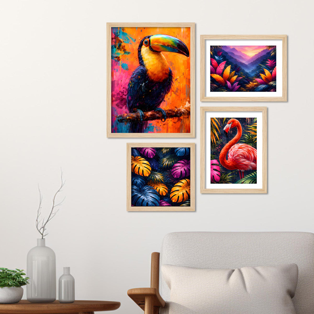 Exotic Bird Wall Frame Set of Four