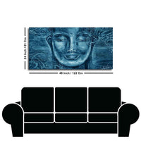 Face Sculpture of Buddha Wall Painting