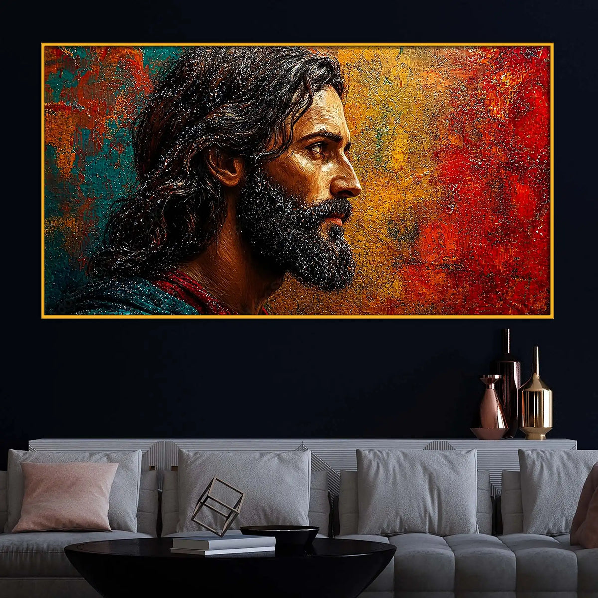 Faith Inspired Jesus Floating Frame Crystal Wall Décor Painting
