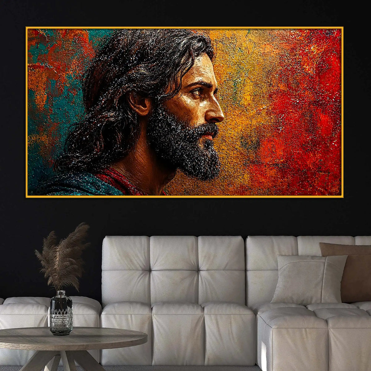Faith Inspired Jesus Floating Frame Crystal Wall Décor Painting