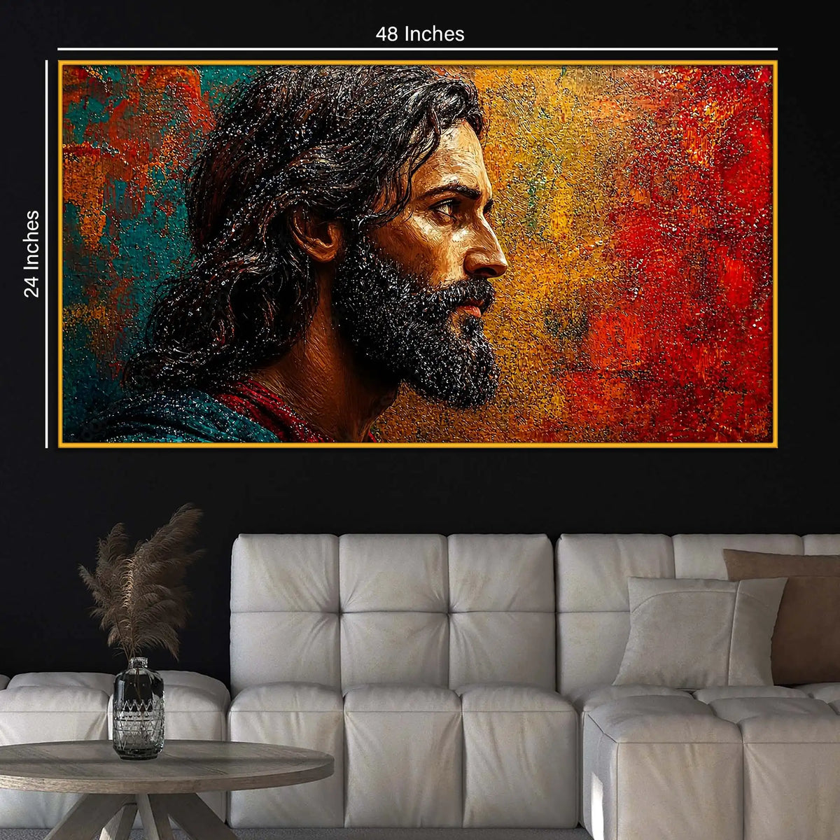 Faith Inspired Jesus Floating Frame Crystal Wall Décor Painting