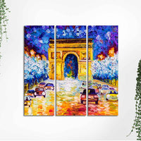 Famous Arc de Triomphe  Wall Painting Set of 3 Pieces