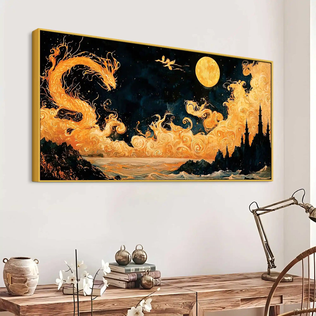 Fantasy Dragon Abstract Canvas Painting