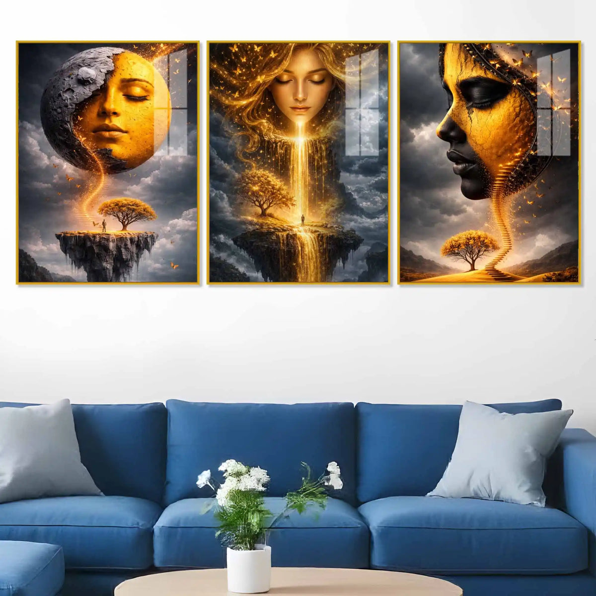 Fantasy Dream World Acrylic Wall Art Painting Set of 3