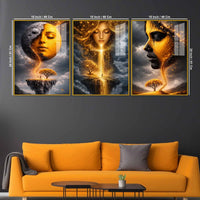 Fantasy Dream World Acrylic Wall Art Painting Set of 3