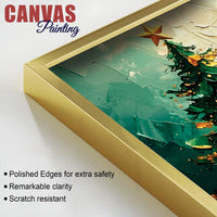 Festive Christmas Tree Canvas Wall Art Abstract Painting