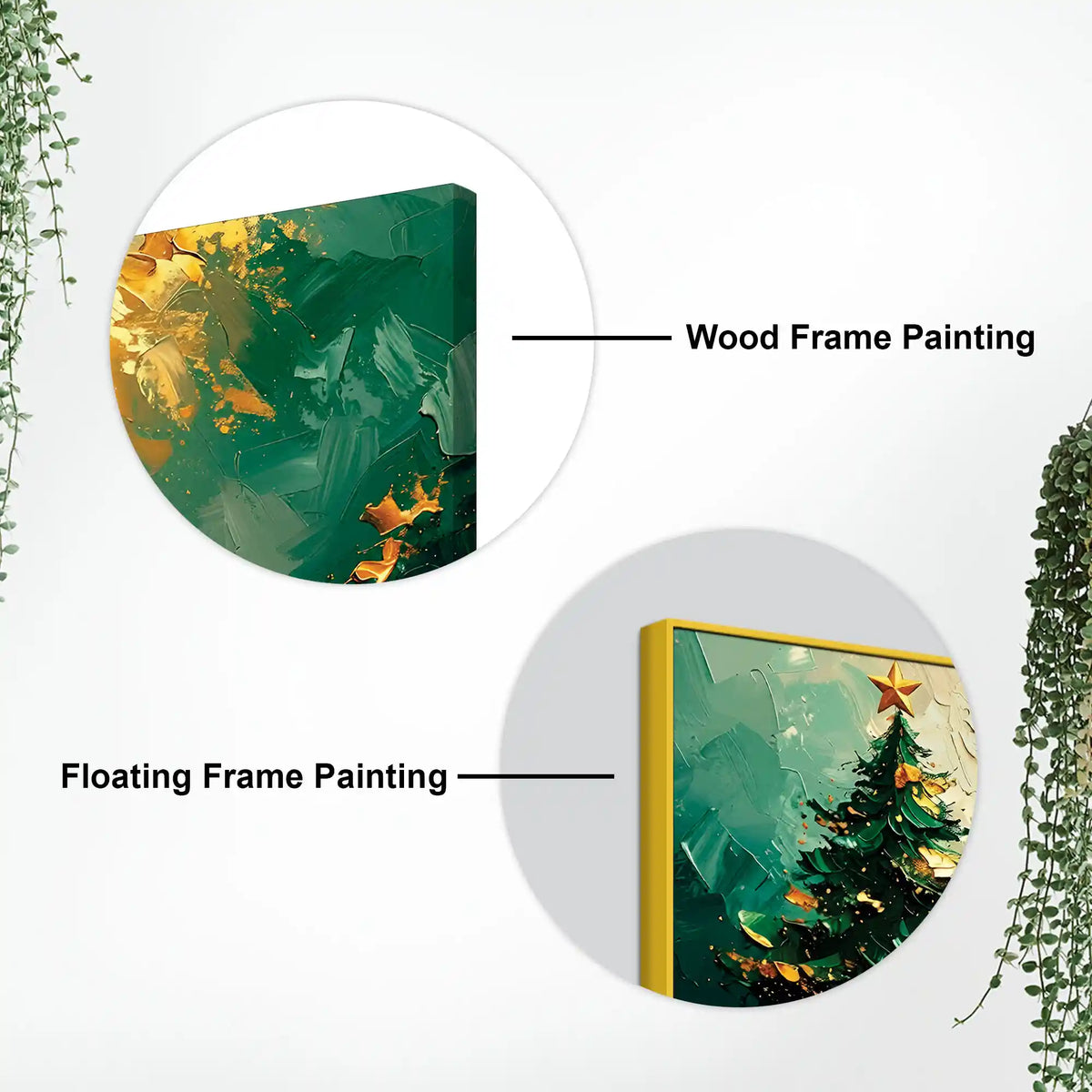 Festive Christmas Tree Canvas Wall Art Abstract Painting