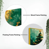 Festive Christmas Tree Canvas Wall Art Abstract Painting