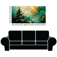 Festive Christmas Tree Canvas Wall Art Abstract Painting