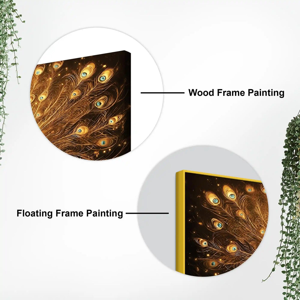 Flamboyant Golden Peacock Canvas Wall Painting for Home & Office