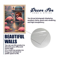 Flamingo Lotus Royal Door Luxury Palace Garden Wall Frame Set of Four
