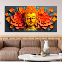 Floral Buddha Wall Canvas Painting for Home Decoration