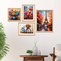 Floral & Paris Wall Frame Set of Four
