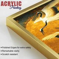 Flying Cranes Acrylic Wall Painting Set of 3