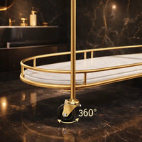 Functional Gold Bar Trolley with Curved Frame Design