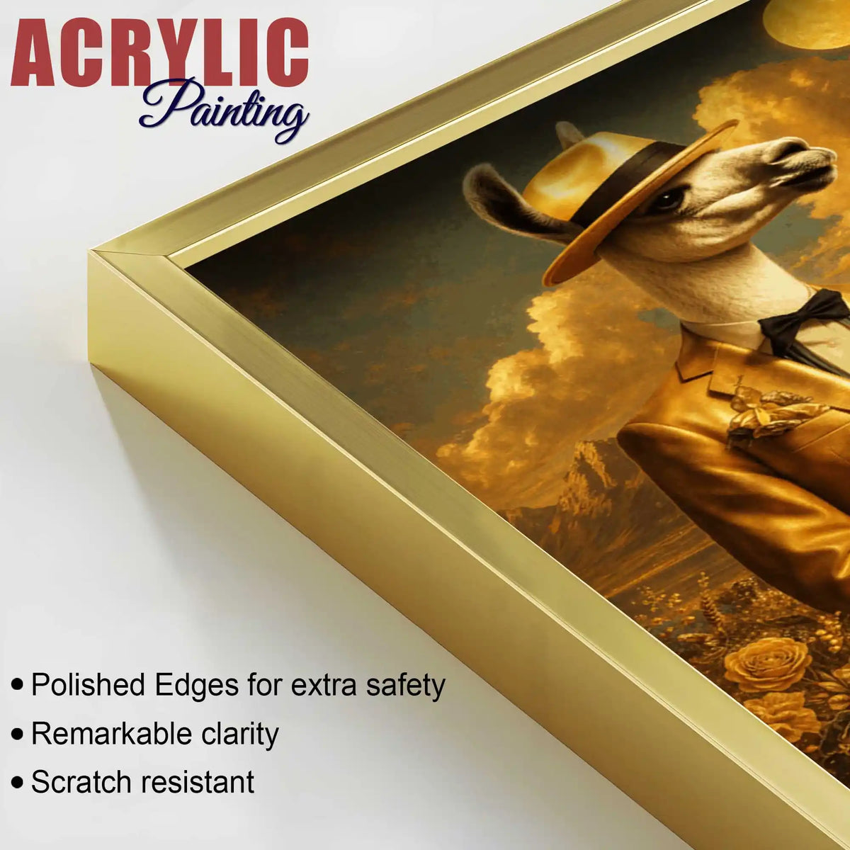 Funny Animal Acrylic Floating Wall Painting Set of 3