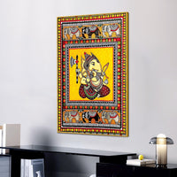 Ganpati Bappa Canvas Wall Painting | Indian Traditional Folk Art Home Decor
