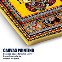 Ganpati Bappa Canvas Wall Painting | Indian Traditional Folk Art Home Decor