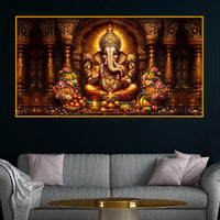 Ganpati Bappa Morya Crystal Glass Painting for Temple Style Décor
