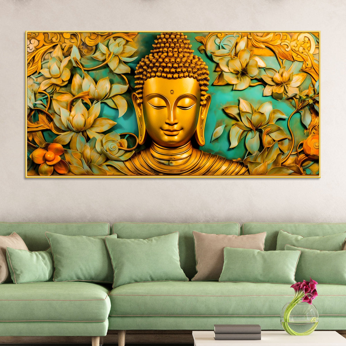 Gautam Buddha Canvas Wall Painting for Peaceful Home Spaces