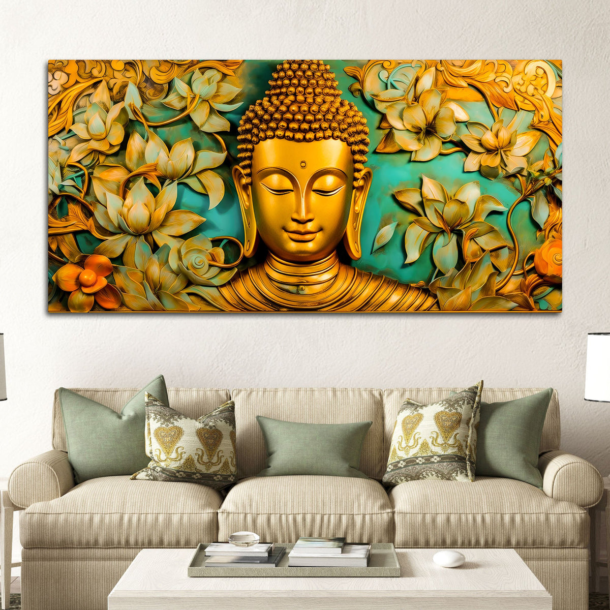 Gautam Buddha Canvas Wall Painting for Peaceful Home Spaces