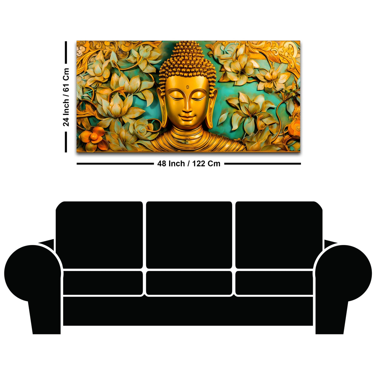 Gautam Buddha Canvas Wall Painting for Peaceful Home Spaces