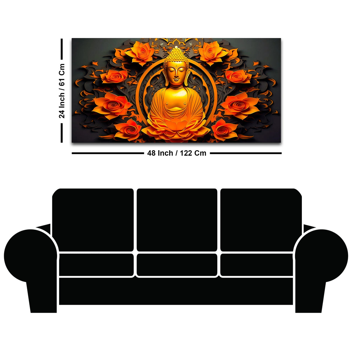 Gautam Buddha Wall Painting for Office & Home Décor