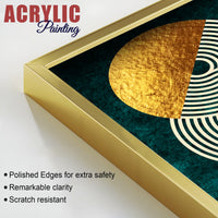 Geometric Circles Shapes Art Acrylic Floating Wall Painting Set Of 2