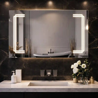 Geometric LED Light Mirror Cabinet with Soft Close Doors