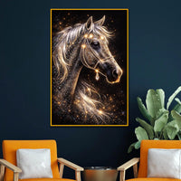 Glamorous Horse Wall Art Floating Frame Crystal Wall Painting