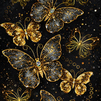 Glittering Butterflies In Cosmic Galaxy Floating Frame Crystal Wall Painting Set of 3