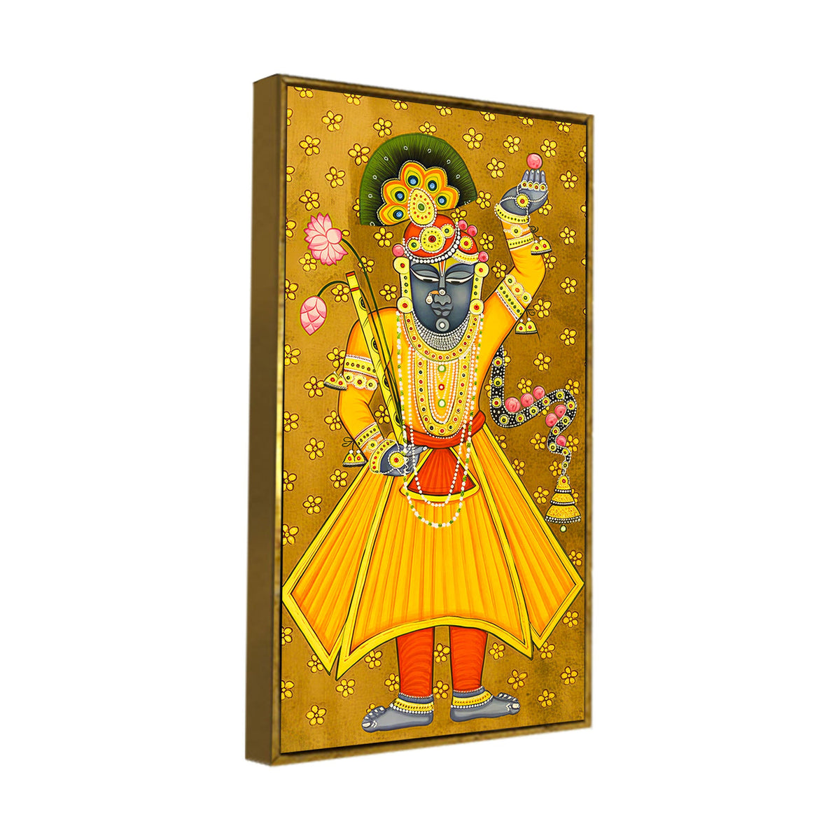 God Shrinath Ji Canvas Painting | Devotional Indian Wall Decor Art