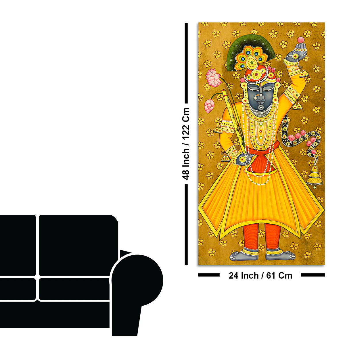 God Shrinath Ji Canvas Painting | Devotional Indian Wall Decor Art