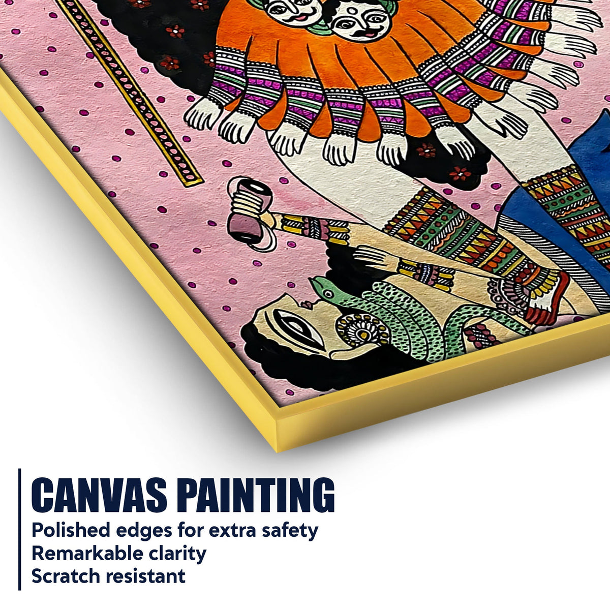 Goddess Kali Madhubani Style Canvas Wall Painting