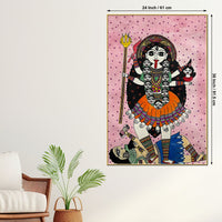 Goddess Kali Madhubani Style Canvas Wall Painting