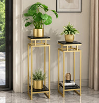 Gold Marble Plant Stand Set of 2