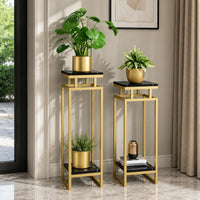 Gold Marble Plant Stand Set of 2
